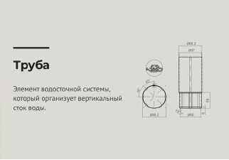 Чертеж Труба водосточная d 90 мм длина 3000 мм RAL3005 OSNO