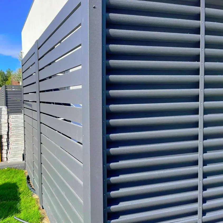 Фото 2 Забор ранчо-жалюзи комбинированный RAL7024 МАТТЕ Серый Графит