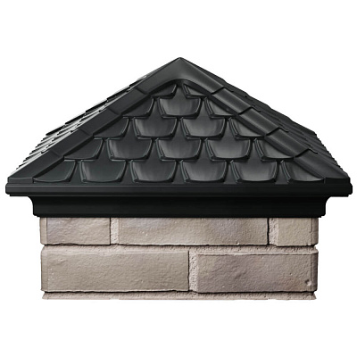Колпак на столб забора ELBRUS Черный 1,5х1,5 кирпича Черепица фото 1