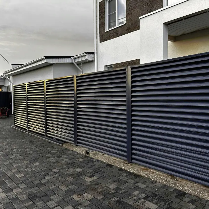 Фото 5 забор жалюзи RAL 9005 Черный двусторонний