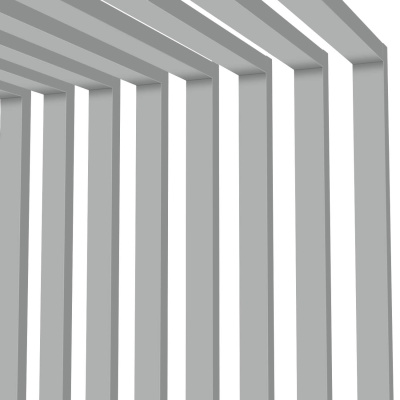 Декоративная рейка металлическая RAL9006 Серебро на стенах и потолке в сборе